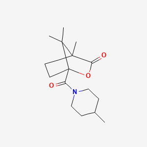 molecular formula C16H25NO3 B3998721 4,7,7-trimethyl-1-[(4-methyl-1-piperidinyl)carbonyl]-2-oxabicyclo[2.2.1]heptan-3-one 