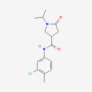 molecular formula C15H19ClN2O2 B3998734 N-(3-chloro-4-methylphenyl)-1-isopropyl-5-oxo-3-pyrrolidinecarboxamide 