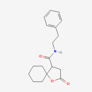 molecular formula C18H23NO3 B3998748 2-oxo-N-(2-phenylethyl)-1-oxaspiro[4.5]decane-4-carboxamide 