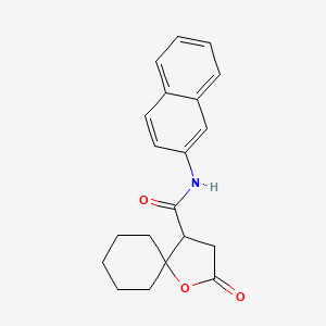 molecular formula C20H21NO3 B3998751 N-2-naphthyl-2-oxo-1-oxaspiro[4.5]decane-4-carboxamide 