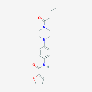 molecular formula C19H23N3O3 B399876 N-[4-(4-butanoylpiperazin-1-yl)phenyl]furan-2-carboxamide 