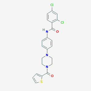 molecular formula C22H19Cl2N3O2S B399878 2,4-dichloro-N-{4-[4-(2-thienylcarbonyl)-1-piperazinyl]phenyl}benzamide 