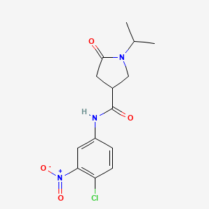 molecular formula C14H16ClN3O4 B3998785 N-(4-chloro-3-nitrophenyl)-5-oxo-1-(propan-2-yl)pyrrolidine-3-carboxamide 