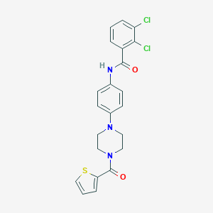 molecular formula C22H19Cl2N3O2S B399879 2,3-dichloro-N-{4-[4-(2-thienylcarbonyl)-1-piperazinyl]phenyl}benzamide 