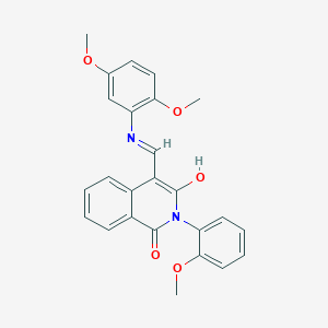 (4E)-4-{[(2,5-Dimethoxyphenyl)amino]methylidene}-2-(2-methoxyphenyl)-1,2,3,4-tetrahydroisoquinoline-1,3-dione