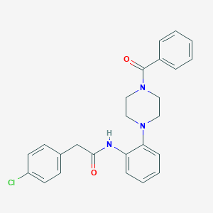 molecular formula C25H24ClN3O2 B399885 N-[2-(4-benzoyl-1-piperazinyl)phenyl]-2-(4-chlorophenyl)acetamide 