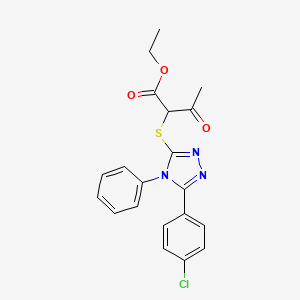 ethyl 2-{[5-(4-chlorophenyl)-4-phenyl-4H-1,2,4-triazol-3-yl]sulfanyl}-3-oxobutanoate