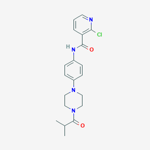molecular formula C20H23ClN4O2 B399886 2-chloro-N-[4-(4-isobutyryl-1-piperazinyl)phenyl]nicotinamide 
