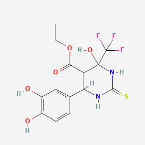 Ethyl 6-(3,4-dihydroxyphenyl)-4-hydroxy-2-thioxo-4-(trifluoromethyl)hexahydropyrimidine-5-carboxylate