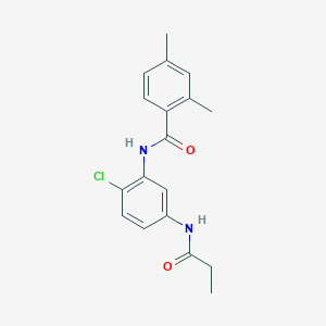 molecular formula C18H19ClN2O2 B399887 N-[2-chloro-5-(propanoylamino)phenyl]-2,4-dimethylbenzamide 