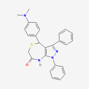 4-[4-(dimethylamino)phenyl]-1,3-diphenyl-4,8-dihydro-1H-pyrazolo[3,4-e][1,4]thiazepin-7(6H)-one