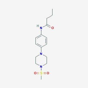 molecular formula C15H23N3O3S B399893 N-{4-[4-(methylsulfonyl)-1-piperazinyl]phenyl}butanamide 