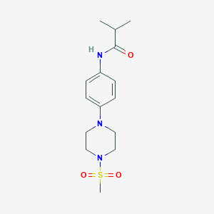 molecular formula C15H23N3O3S B399894 2-methyl-N-{4-[4-(methylsulfonyl)piperazin-1-yl]phenyl}propanamide 