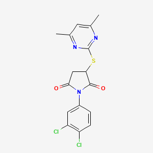 1-(3,4-Dichlorophenyl)-3-[(4,6-dimethylpyrimidin-2-yl)sulfanyl]pyrrolidine-2,5-dione