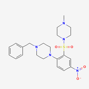 molecular formula C22H29N5O4S B3998947 1-[2-(4-benzylpiperazin-1-yl)-5-nitrophenyl]sulfonyl-4-methylpiperazine 