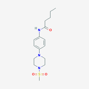 molecular formula C16H25N3O3S B399895 N-{4-[4-(methylsulfonyl)-1-piperazinyl]phenyl}pentanamide CAS No. 674816-57-0