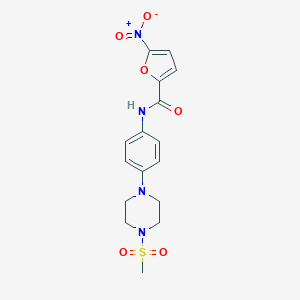 molecular formula C16H18N4O6S B399897 5-nitro-N-{4-[4-(methylsulfonyl)-1-piperazinyl]phenyl}-2-furamide 