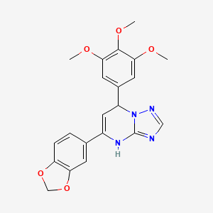 molecular formula C21H20N4O5 B3998972 5-(1,3-benzodioxol-5-yl)-7-(3,4,5-trimethoxyphenyl)-4,7-dihydro-[1,2,4]triazolo[1,5-a]pyrimidine 