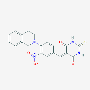 5-{[3-NITRO-4-(1,2,3,4-TETRAHYDROISOQUINOLIN-2-YL)PHENYL]METHYLIDENE}-2-SULFANYLIDENE-1,3-DIAZINANE-4,6-DIONE