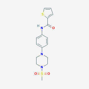 molecular formula C16H19N3O3S2 B399899 N-{4-[4-(methylsulfonyl)piperazin-1-yl]phenyl}thiophene-2-carboxamide CAS No. 672944-11-5