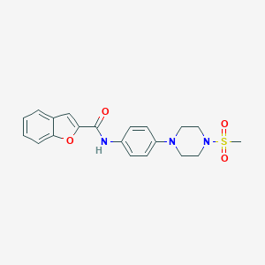 molecular formula C20H21N3O4S B399901 N-{4-[4-(methylsulfonyl)piperazin-1-yl]phenyl}-1-benzofuran-2-carboxamide CAS No. 672344-19-3