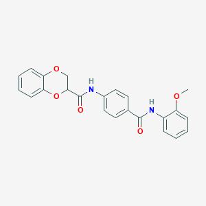 molecular formula C23H20N2O5 B3999013 N-(4-{[(2-methoxyphenyl)amino]carbonyl}phenyl)-2,3-dihydro-1,4-benzodioxine-2-carboxamide 