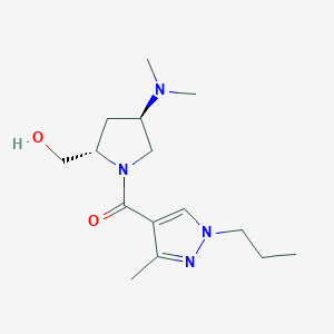 molecular formula C15H26N4O2 B3999023 {(2S,4R)-4-(dimethylamino)-1-[(3-methyl-1-propyl-1H-pyrazol-4-yl)carbonyl]pyrrolidin-2-yl}methanol 