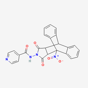 N-(1-nitro-16,18-dioxo-17-azapentacyclo[6.6.5.02,7.09,14.015,19]nonadeca-2,4,6,9,11,13-hexaen-17-yl)pyridine-4-carboxamide