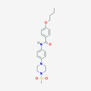 molecular formula C22H29N3O4S B399903 4-butoxy-N-{4-[4-(methylsulfonyl)-1-piperazinyl]phenyl}benzamide 