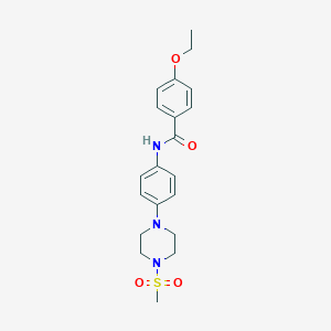 molecular formula C20H25N3O4S B399904 4-ethoxy-N-{4-[4-(methylsulfonyl)-1-piperazinyl]phenyl}benzamide CAS No. 674814-28-9