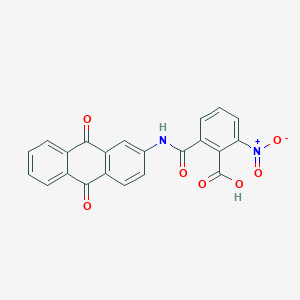 molecular formula C22H12N2O7 B3999041 2-[(9,10-Dioxoanthracen-2-yl)carbamoyl]-6-nitrobenzoic acid 