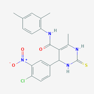 4-(4-chloro-3-nitrophenyl)-N-(2,4-dimethylphenyl)-6-methyl-2-sulfanylidene-3,4-dihydro-1H-pyrimidine-5-carboxamide