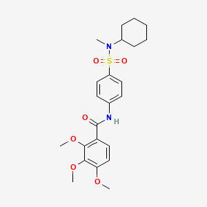 molecular formula C23H30N2O6S B3999072 N-[4-[cyclohexyl(methyl)sulfamoyl]phenyl]-2,3,4-trimethoxybenzamide 