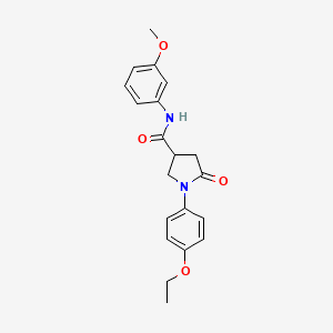 molecular formula C20H22N2O4 B3999075 1-(4-ethoxyphenyl)-N-(3-methoxyphenyl)-5-oxo-3-pyrrolidinecarboxamide 