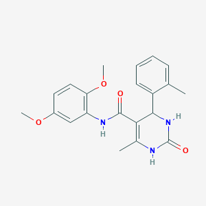 molecular formula C21H23N3O4 B3999114 N-(2,5-dimethoxyphenyl)-6-methyl-4-(2-methylphenyl)-2-oxo-1,2,3,4-tetrahydro-5-pyrimidinecarboxamide 