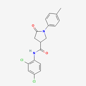 molecular formula C18H16Cl2N2O2 B3999121 N-(2,4-dichlorophenyl)-1-(4-methylphenyl)-5-oxopyrrolidine-3-carboxamide 