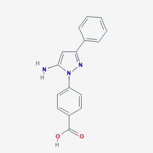 molecular formula C16H13N3O2 B399913 4-(5-amino-3-phenyl-1H-pyrazol-1-yl)benzoic acid CAS No. 895032-15-2