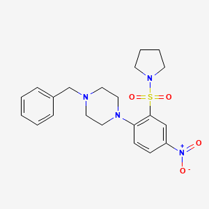 1-benzyl-4-(4-nitro-2-pyrrolidin-1-ylsulfonylphenyl)piperazine