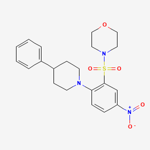 molecular formula C21H25N3O5S B3999140 4-[5-nitro-2-(4-phenylpiperidin-1-yl)phenyl]sulfonylmorpholine 