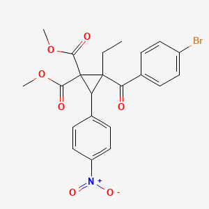 molecular formula C22H20BrNO7 B3999159 dimethyl 2-(4-bromobenzoyl)-2-ethyl-3-(4-nitrophenyl)-1,1-cyclopropanedicarboxylate 