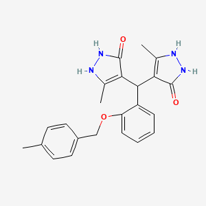 molecular formula C23H24N4O3 B3999168 4,4'-({2-[(4-methylbenzyl)oxy]phenyl}methylene)bis(3-methyl-1H-pyrazol-5-ol) 