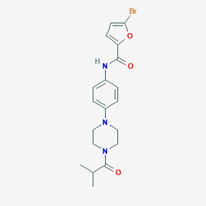 molecular formula C19H22BrN3O3 B399917 5-bromo-N-[4-(4-isobutyryl-1-piperazinyl)phenyl]-2-furamide 