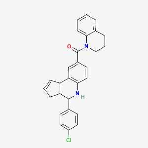 molecular formula C28H25ClN2O B3999176 [4-(4-chlorophenyl)-3a,4,5,9b-tetrahydro-3H-cyclopenta[c]quinolin-8-yl]-(3,4-dihydro-2H-quinolin-1-yl)methanone 