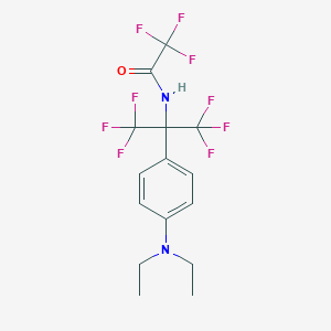 molecular formula C15H15F9N2O B399918 N-[1-[4-(diethylamino)phenyl]-2,2,2-trifluoro-1-(trifluoromethyl)ethyl]-2,2,2-trifluoroacetamide 