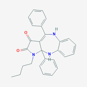 molecular formula C27H25N3O2 B399919 1-Butyl-4,10a-diphenyl-1,5,10,10a-tetrahydropyrrolo[2,3-b][1,5]benzodiazepine-2,3-dione 