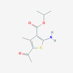 molecular formula C11H15NO3S B399922 Propan-2-yl 5-acetyl-2-amino-4-methylthiophene-3-carboxylate 