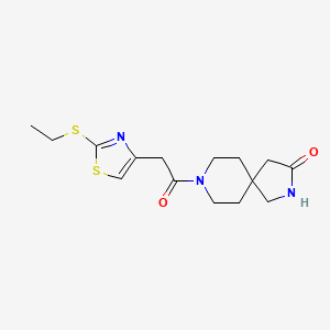 molecular formula C15H21N3O2S2 B3999228 8-{[2-(ethylthio)-1,3-thiazol-4-yl]acetyl}-2,8-diazaspiro[4.5]decan-3-one 