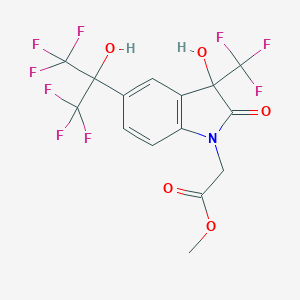 methyl [3-hydroxy-2-oxo-5-[2,2,2-trifluoro-1-hydroxy-1-(trifluoromethyl)ethyl]-3-(trifluoromethyl)-2,3-dihydro-1H-indol-1-yl]acetate