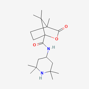 4,7,7-trimethyl-3-oxo-N-(2,2,6,6-tetramethyl-4-piperidinyl)-2-oxabicyclo[2.2.1]heptane-1-carboxamide