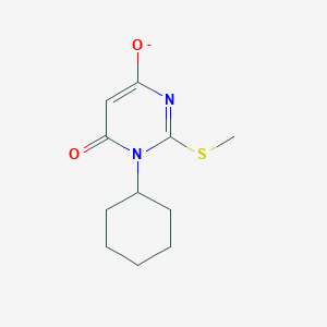 molecular formula C11H15N2O2S- B399927 1-Cyclohexyl-2-methylsulfanyl-6-oxopyrimidin-4-olate 